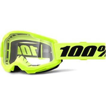 100% STRATA 2 Goggle Neon Yellow - Clear Lens