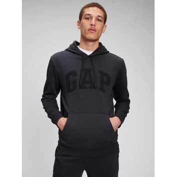 GAP 867073-29 Mikina fleece logo GAP kapuce Černá