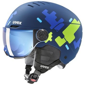 UVEX ROCKET JR VISOR, blue puzzle