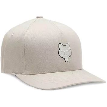 FOX Fox Head Flexfit Hat, Vintage White