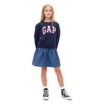 GAP 824382-00 Dětské oversize šaty Tmavě modrá