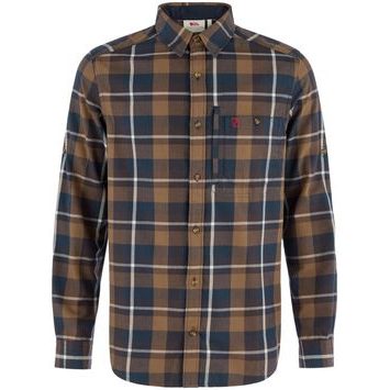 FJÄLLRÄVEN Fjällglim Regular Shirt M Wood Brown-Black Oak