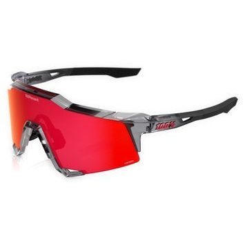 100% SPEEDCRAFT MLB Polished Translucent Grey - HiPER Fire Red Mirror Lens