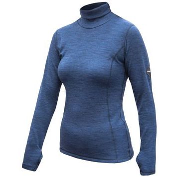SENSOR MERINO BOLD dámské triko roll neck dl.rukáv cool blue