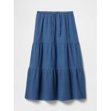 GAP Mušelínová maxi sukně Tmavě modrá