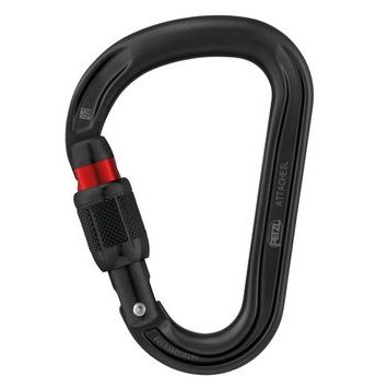 PETZL ATTACHE SCREW LOCK HMS BLACK šroubovací karabina ČERNÁ