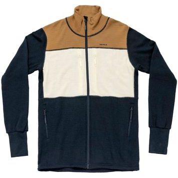 DEVOLD Egga Grid Merino Jkt Man Wheat/Raw White/Ink