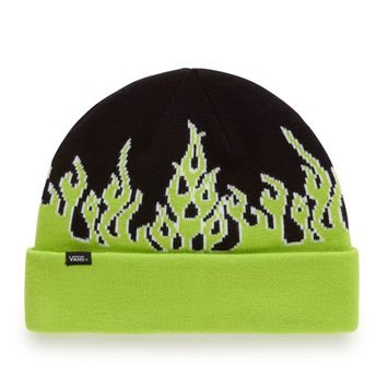 VANS FLAMING VANS BEANIE BLACK/LIME GREEN