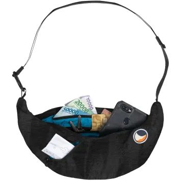 TICKET TO THE MOON Upcycled Sling Bag Black / Camo