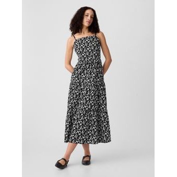 GAP Vzorované maxi šaty Černá
