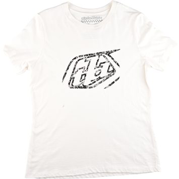 TROY LEE DESIGNS WOMENS SHORT SLEEVE TEE CROPPED BADGE VINTAGE WHITE