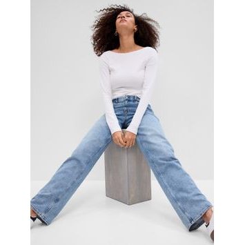 GAP 540606-03 Tričko s dlouhým rukávem Bílá