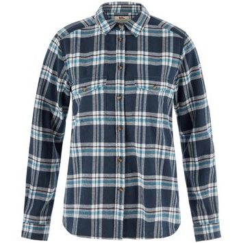 FJÄLLRÄVEN Övik Heavy Flannel Shirt W Navy-Eggshell