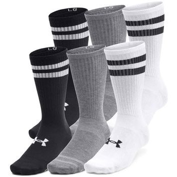 UNDER ARMOUR UA Essential 6pk Crew, černá/šedá/bílá