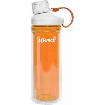 SOURCE ECO -Tritan double wall 0.60 L - Clickseal Amber Orange strap Nepal