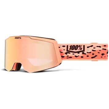 100% SNOWCRAFT S HiPER Goggle Safari - Mirror Peach Lens