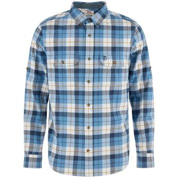 FJÄLLRÄVEN Singi Heavy Flannel Shirt M Dawn Blue-Eggshell