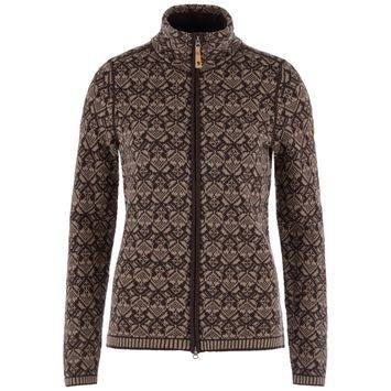 FJÄLLRÄVEN Snow Cardigan W Suede Brown