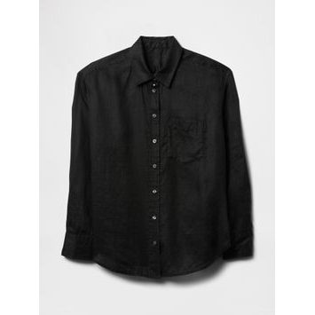 GAP Lněná oversize košile Big Shirt Černá