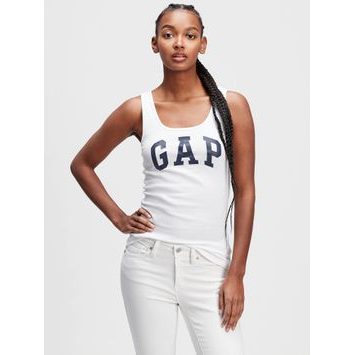 GAP 585421-01 Tílko GAP logo print Bílá