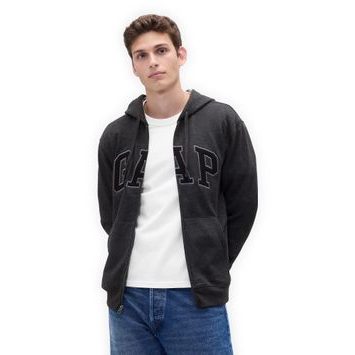 GAP 851516-32 Mikina na zip s logem Šedá