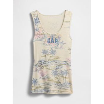 GAP Žebrované tílko s logem Béžová