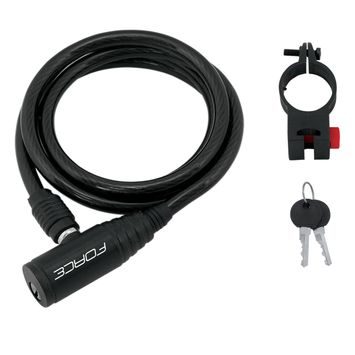 FORCE ECO spirálový s držákem 120cm/8mm, černý