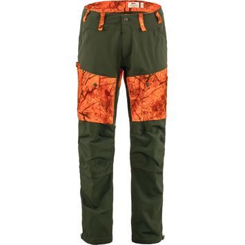 FJÄLLRÄVEN Lappland Hybrid Trousers M Orange Multi Camo-Deep Forest