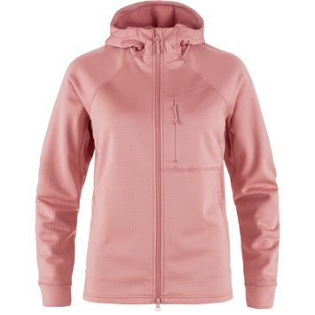 FJÄLLRÄVEN Abisko Grid Fleece Hoodie W Dusty Rose