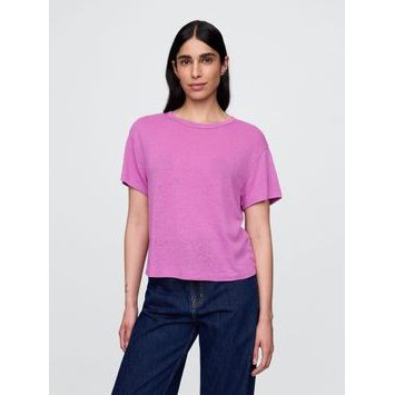 GAP 778377-03 Lněné crop tričko Fialová