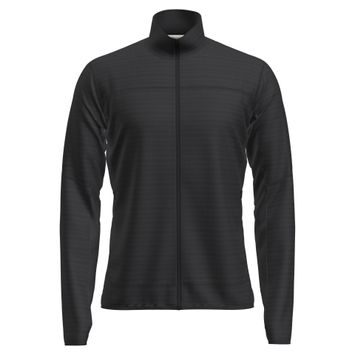 ICEBREAKER Men Mer 300 RealFleece Descend LS Zip BLACK
