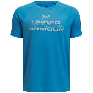 UNDER ARMOUR UA Tech Split Wordmark SS tm. modrá