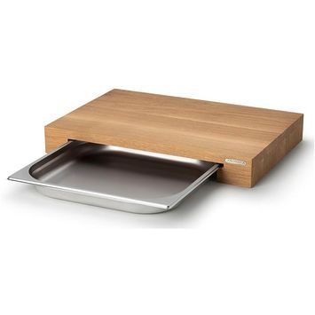 CONTINENTA Prkénko na krájení 48 cm se zásuvkou dubové dřevo