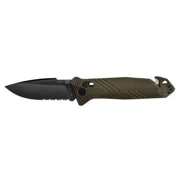 TB OUTDOOR CAC PA6 FV ARMY GREEN HANDLE SERRATED
