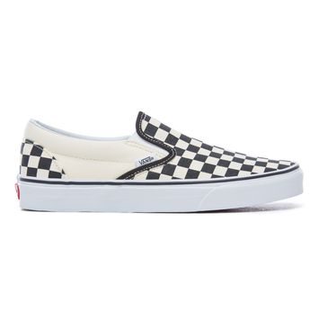 VANS CHECKERBOARD CLASSIC SLIP-ON SHOES, Blk&Whtchckerboard/Wht