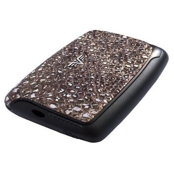 TRU VIRTU Card Case PEARL - leather Metallic Stone