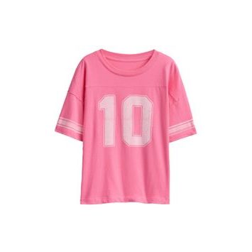 GAP Dětské oversize tričko Varsity Růžová