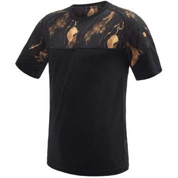 SENSOR MERINO IMPRESS pánské triko kr.rukáv černá/cosmos