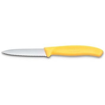VICTORINOX Swiss Classic, paring knife, 8cm, wavy, pointed tip, yellow