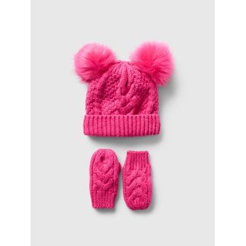 GAP Baby set rukavic a čepice Růžová