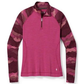 SMARTWOOL W CLASSIC THERMAL MERINO BL PTTRN 1/4 ZB festive fuchsia mountain scape