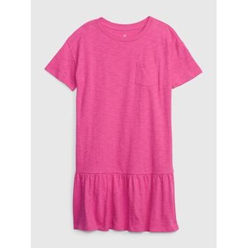GAP 557129-02 Dětské šaty s kapsičkou Růžová