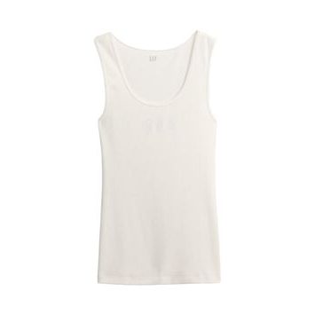 GAP Žebrované tílko s logem Bílá