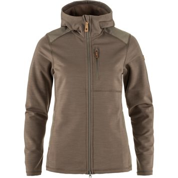 FJÄLLRÄVEN Keb Fleece Hoodie W Suede Brown