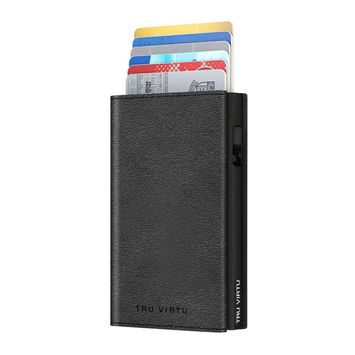 TRU VIRTU Wallet Click and Slide Sleek - leather Nappa Black / Black