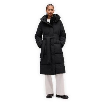 GAP 843303-01 Prošívaný kabát s páskem Černá