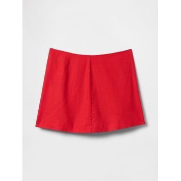 GAP Lněná kraťasová sukně Červená