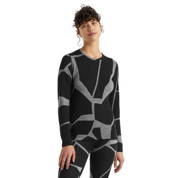 ICEBREAKER W 250 VERTEX LS CREWE LANDSCAPES BLACK/J