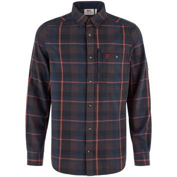 FJÄLLRÄVEN Fjällglim Regular Shirt M Black Oak-Wood Brown