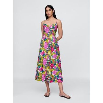 GAP 777667-00 Květované midi šaty Vícebarevná